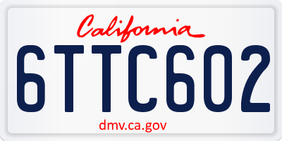 CA license plate 6TTC602