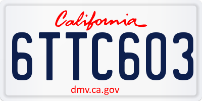 CA license plate 6TTC603