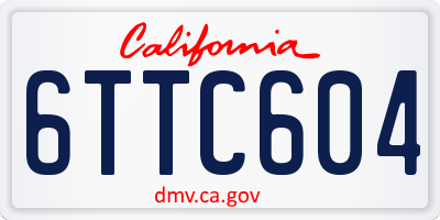 CA license plate 6TTC604