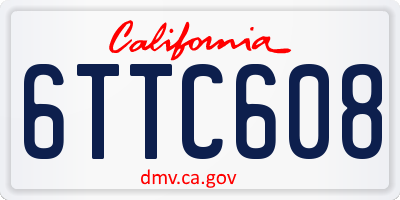 CA license plate 6TTC608