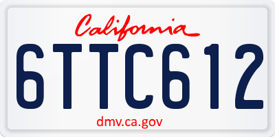 CA license plate 6TTC612