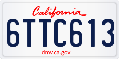CA license plate 6TTC613