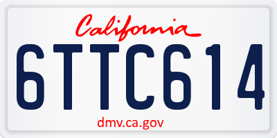 CA license plate 6TTC614