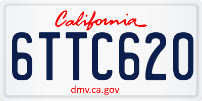 CA license plate 6TTC620