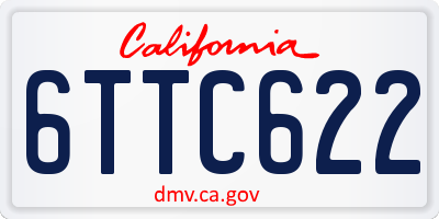 CA license plate 6TTC622