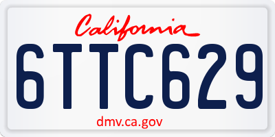 CA license plate 6TTC629