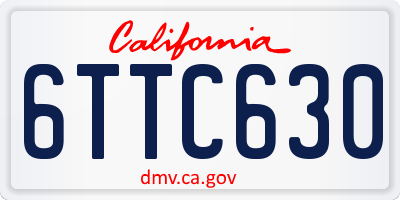 CA license plate 6TTC630