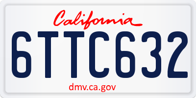 CA license plate 6TTC632