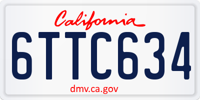 CA license plate 6TTC634