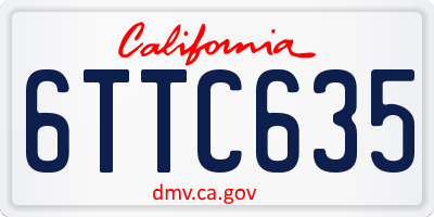 CA license plate 6TTC635