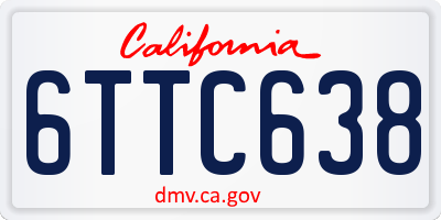 CA license plate 6TTC638