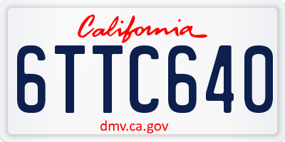 CA license plate 6TTC640