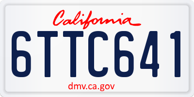 CA license plate 6TTC641