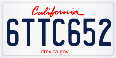 CA license plate 6TTC652