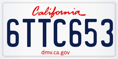 CA license plate 6TTC653