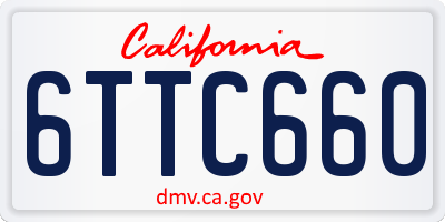 CA license plate 6TTC660