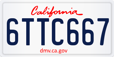CA license plate 6TTC667