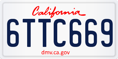 CA license plate 6TTC669