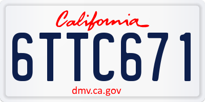 CA license plate 6TTC671