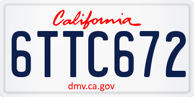 CA license plate 6TTC672