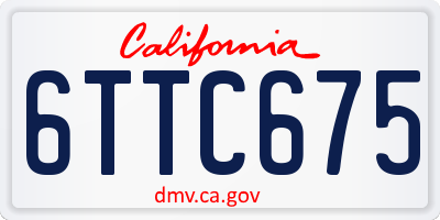 CA license plate 6TTC675