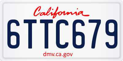 CA license plate 6TTC679