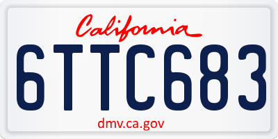 CA license plate 6TTC683