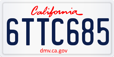 CA license plate 6TTC685