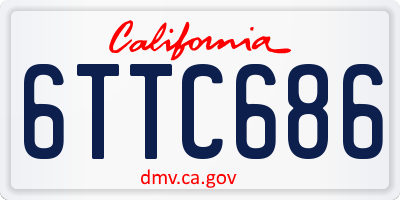 CA license plate 6TTC686