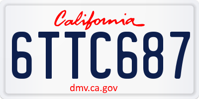 CA license plate 6TTC687