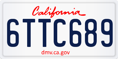 CA license plate 6TTC689