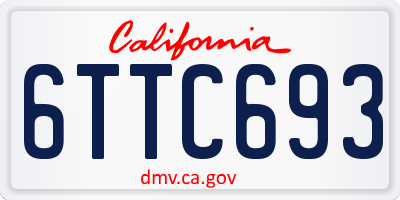 CA license plate 6TTC693