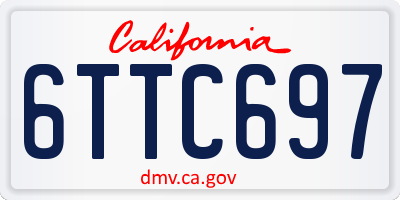 CA license plate 6TTC697