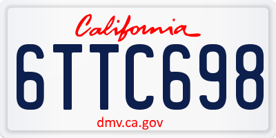 CA license plate 6TTC698