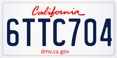CA license plate 6TTC704