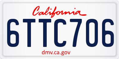 CA license plate 6TTC706