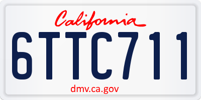 CA license plate 6TTC711