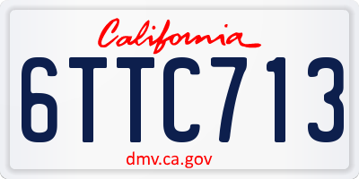 CA license plate 6TTC713
