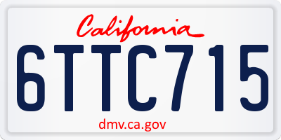 CA license plate 6TTC715
