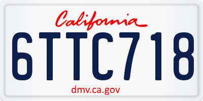 CA license plate 6TTC718