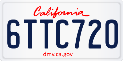 CA license plate 6TTC720