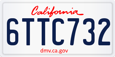 CA license plate 6TTC732