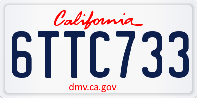 CA license plate 6TTC733