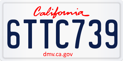 CA license plate 6TTC739