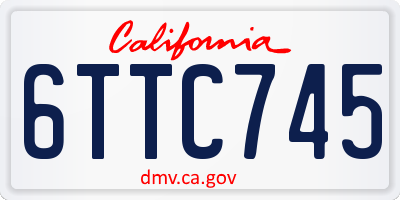 CA license plate 6TTC745