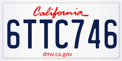 CA license plate 6TTC746