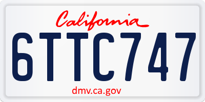 CA license plate 6TTC747