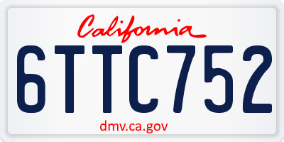 CA license plate 6TTC752