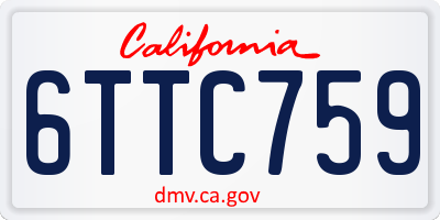 CA license plate 6TTC759