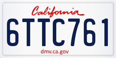 CA license plate 6TTC761